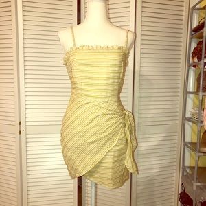 Cotton Candy striped wrap around mini dress